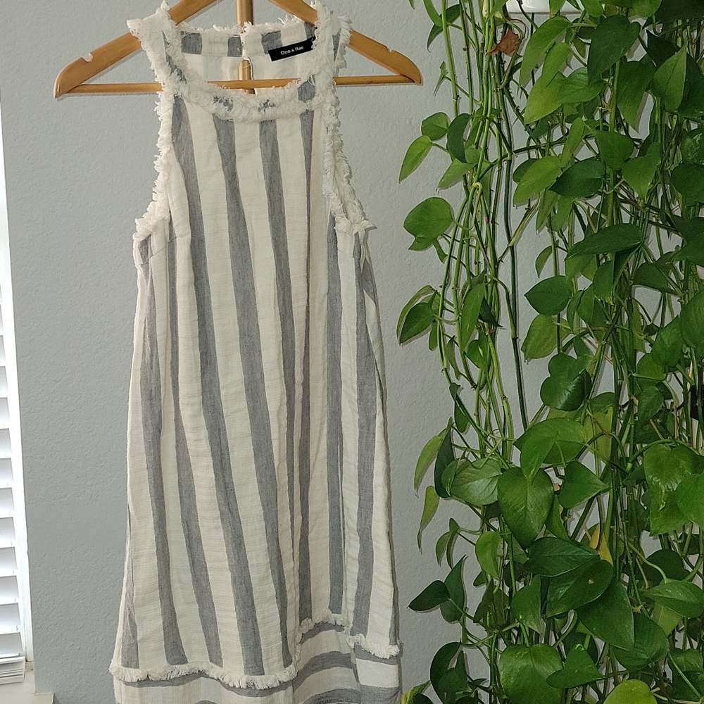 Doe & Rae Vertical Stripe Sleeves Drees Size S